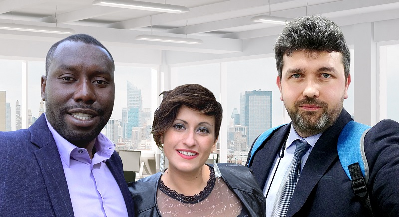 Serges Aziabor Simona Porcello e Vedran Jukic founder di QuoVadis