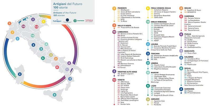 artigiani cento storie 2023 mappa