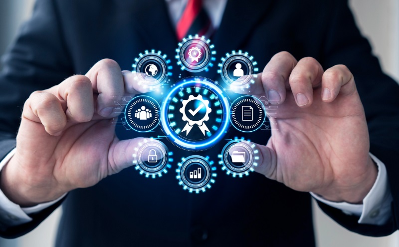 concetto di collage di controllo qualita standard