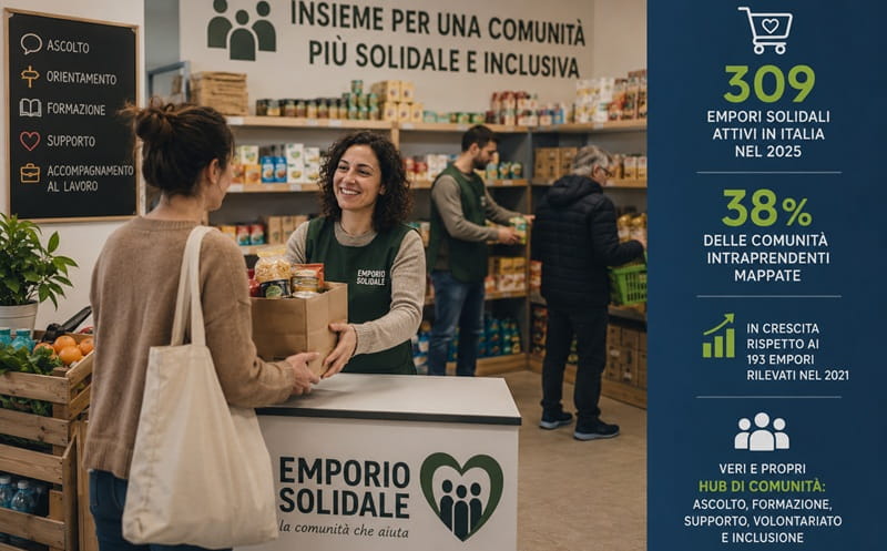 Empori solidali in Italia: 309 realtà che rafforzano inclusione e comunità