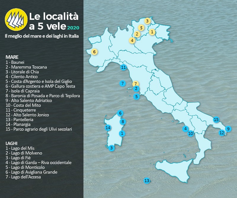 vacanze italiane Mappa località a cinque vele1
